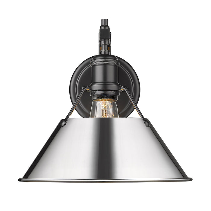 Golden 3306-1W BLK-CH One Light Wall Sconce, Matte Black