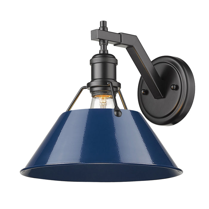 Golden 3306-1W BLK-NVY One Light Wall Sconce, Matte Black