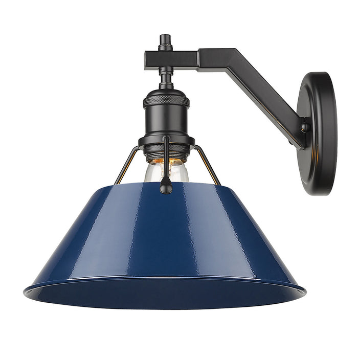 Golden 3306-1W BLK-NVY One Light Wall Sconce, Matte Black