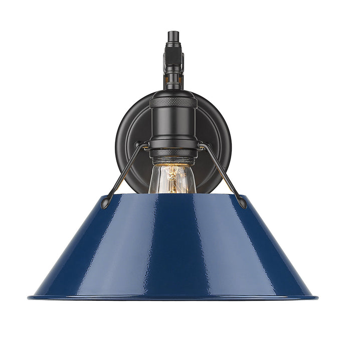 Golden 3306-1W BLK-NVY One Light Wall Sconce, Matte Black