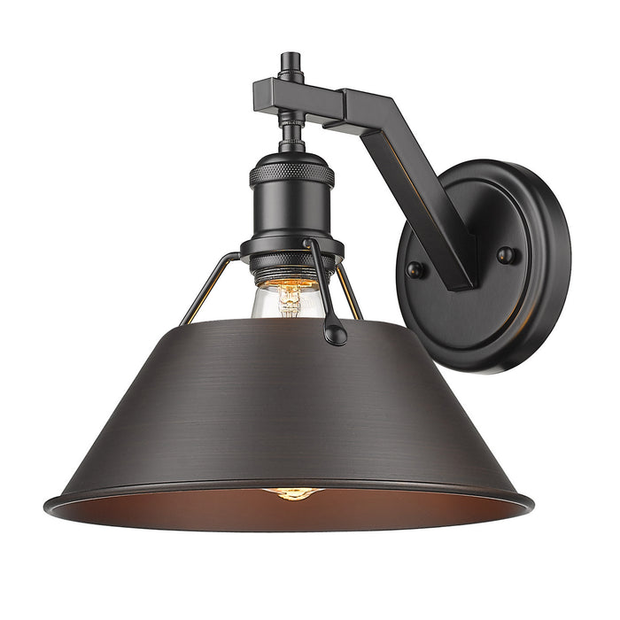 Golden 3306-1W BLK-RBZ One Light Wall Sconce, Matte Black