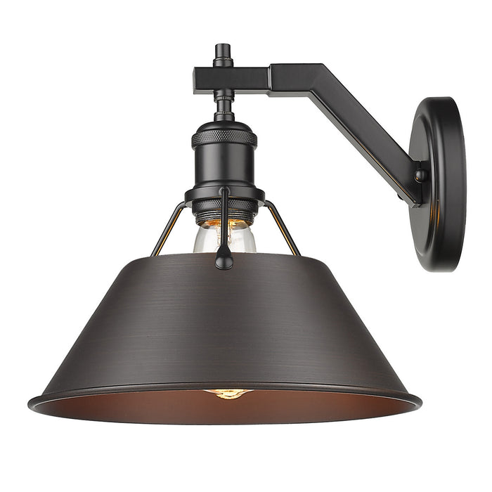Golden 3306-1W BLK-RBZ One Light Wall Sconce, Matte Black