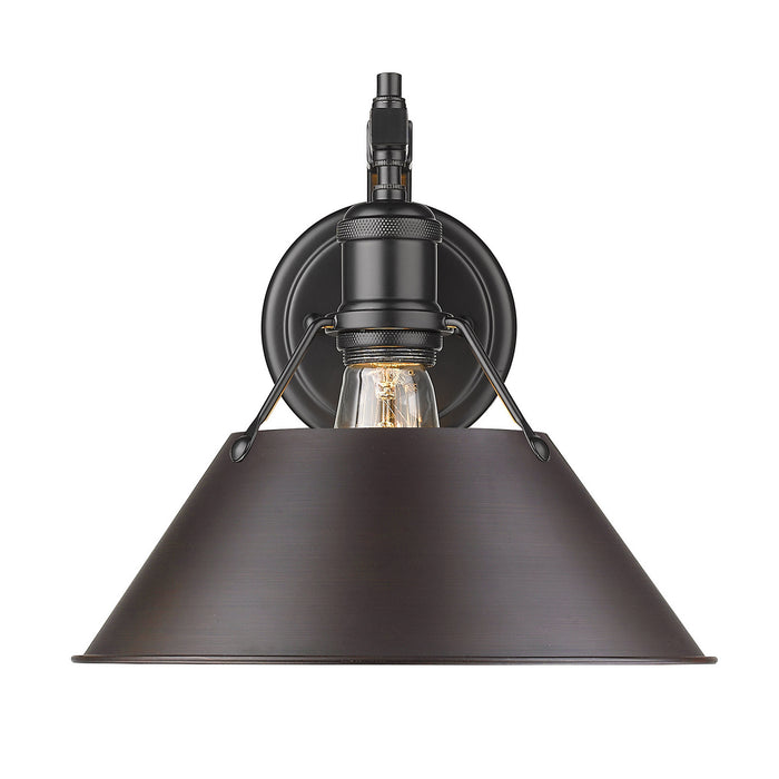 Golden 3306-1W BLK-RBZ One Light Wall Sconce, Matte Black
