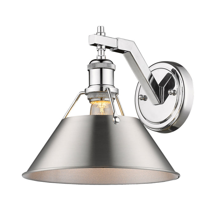 Golden 3306-1W CH-PW One Light Wall Sconce, Chrome