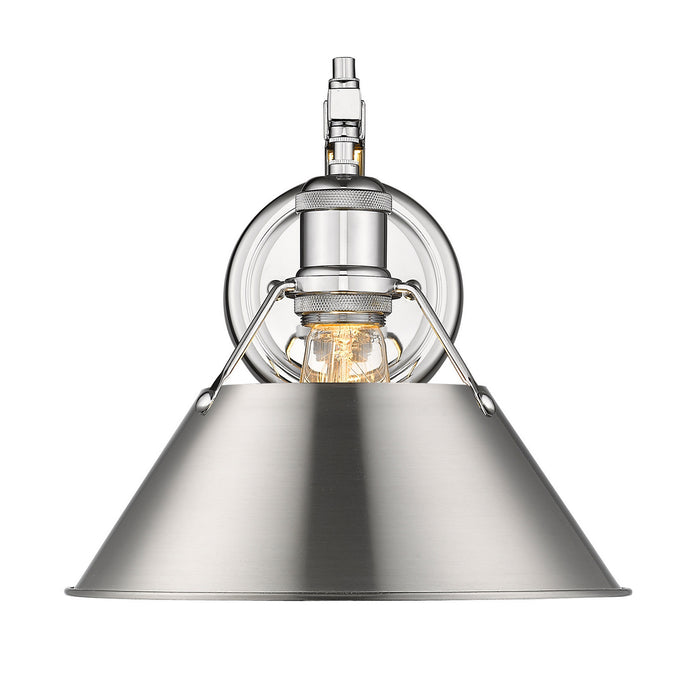 Golden 3306-1W CH-PW One Light Wall Sconce, Chrome