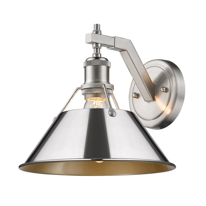 Golden 3306-1W PW-CH One Light Wall Sconce, Pewter