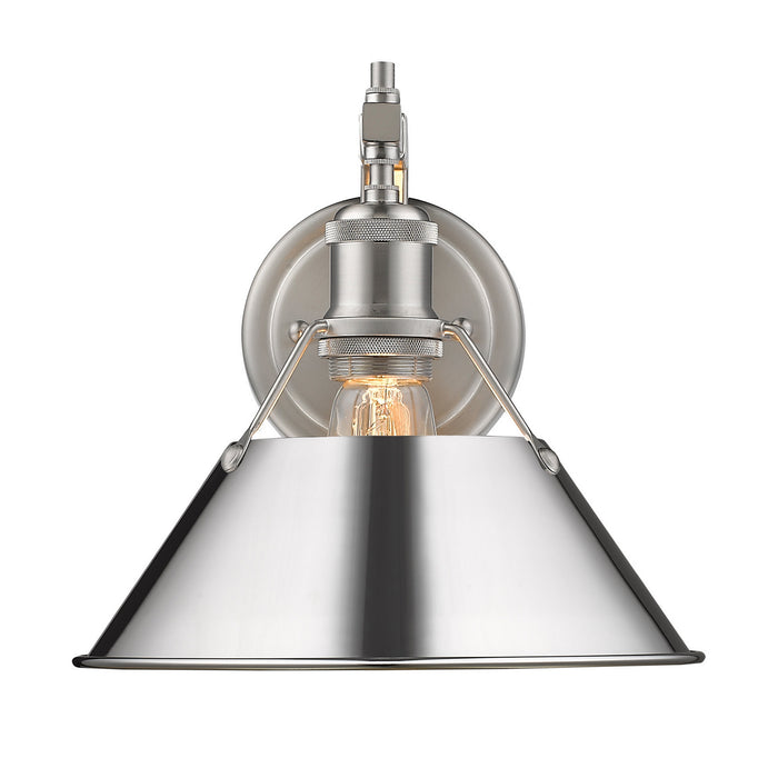Golden 3306-1W PW-CH One Light Wall Sconce, Pewter