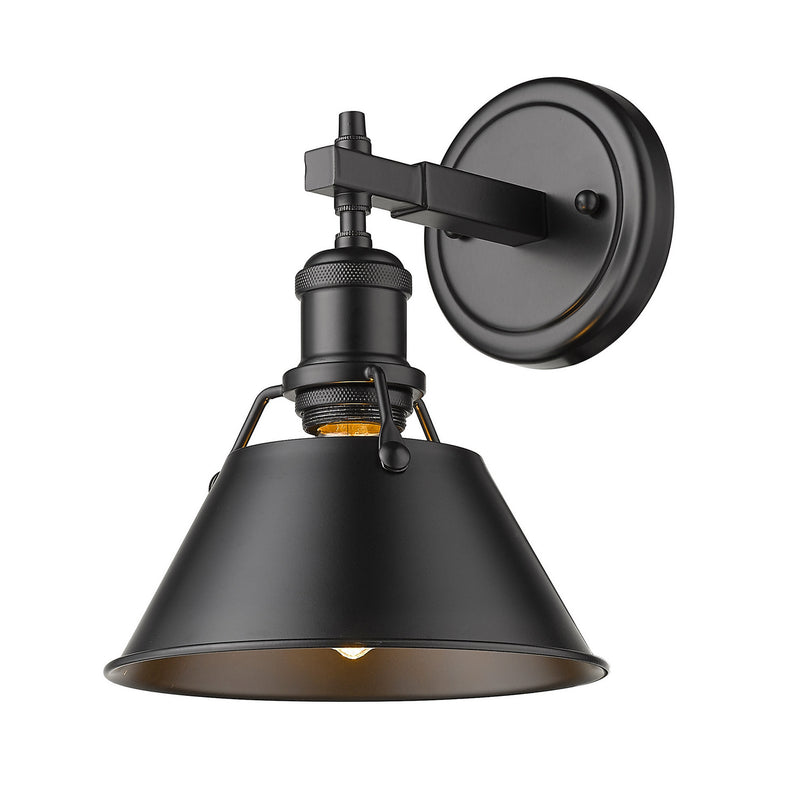 Golden 3306-BA1 BLK-BLK One Light Bath Vanity, Matte Black
