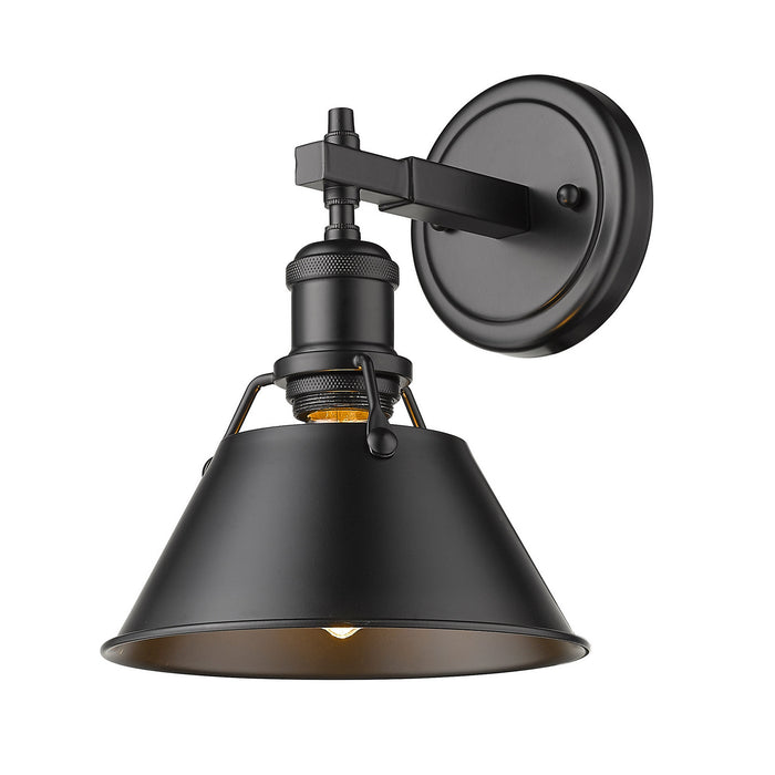 Golden 3306-BA1 BLK-BLK One Light Bath Vanity, Matte Black