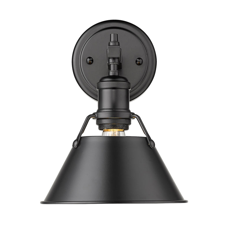 Golden 3306-BA1 BLK-BLK One Light Bath Vanity, Matte Black
