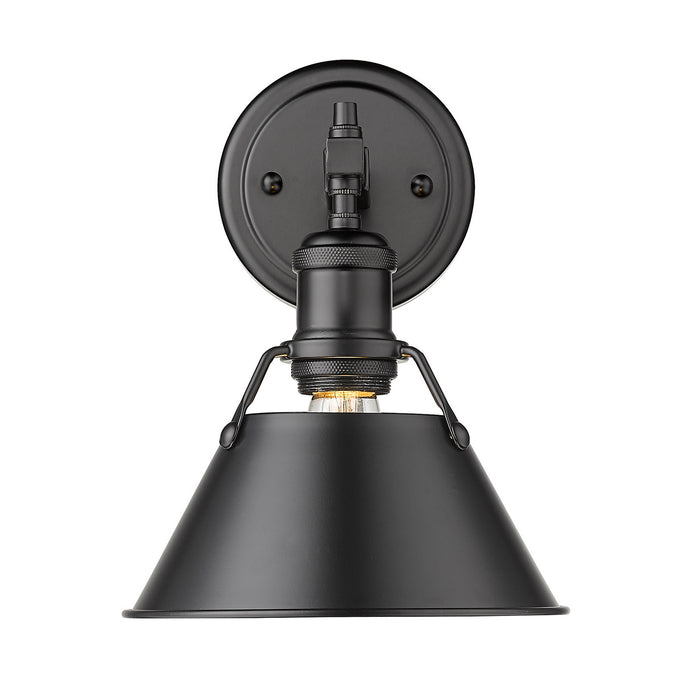 Golden 3306-BA1 BLK-BLK One Light Bath Vanity, Matte Black