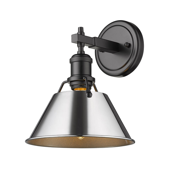 Golden 3306-BA1 BLK-CH One Light Bath Vanity, Matte Black