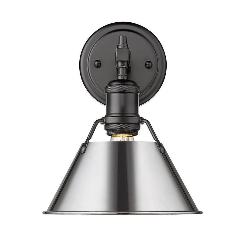 Golden 3306-BA1 BLK-CH One Light Bath Vanity, Matte Black