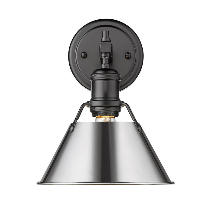 Golden 3306-BA1 BLK-CH One Light Bath Vanity, Matte Black