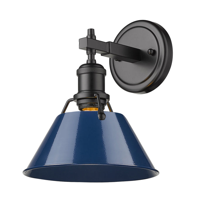 Golden 3306-BA1 BLK-NVY One Light Bath Vanity, Matte Black