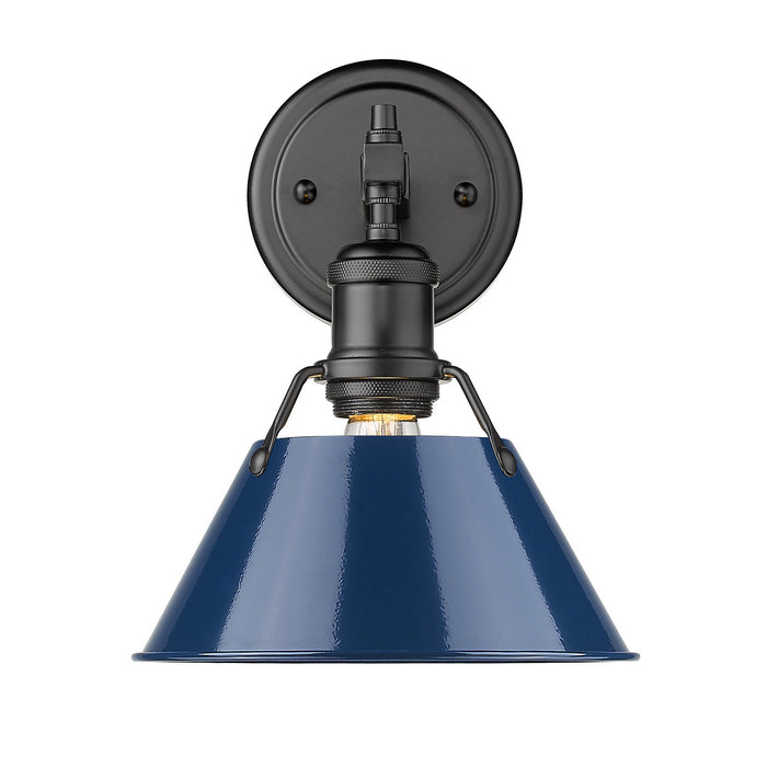 Golden 3306-BA1 BLK-NVY One Light Bath Vanity, Matte Black