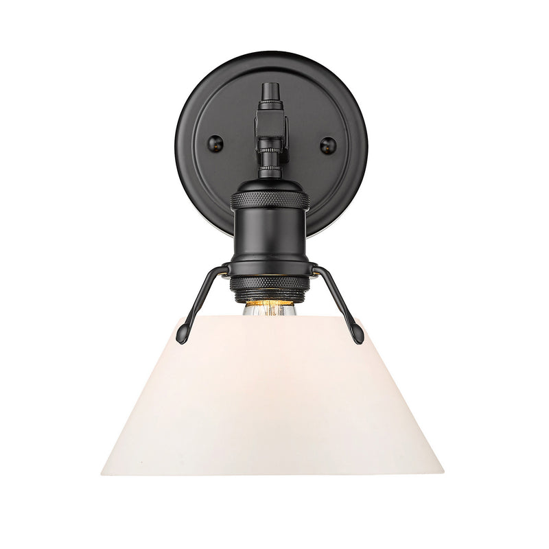 Golden 3306-BA1 BLK-OP One Light Bath Vanity, Matte Black