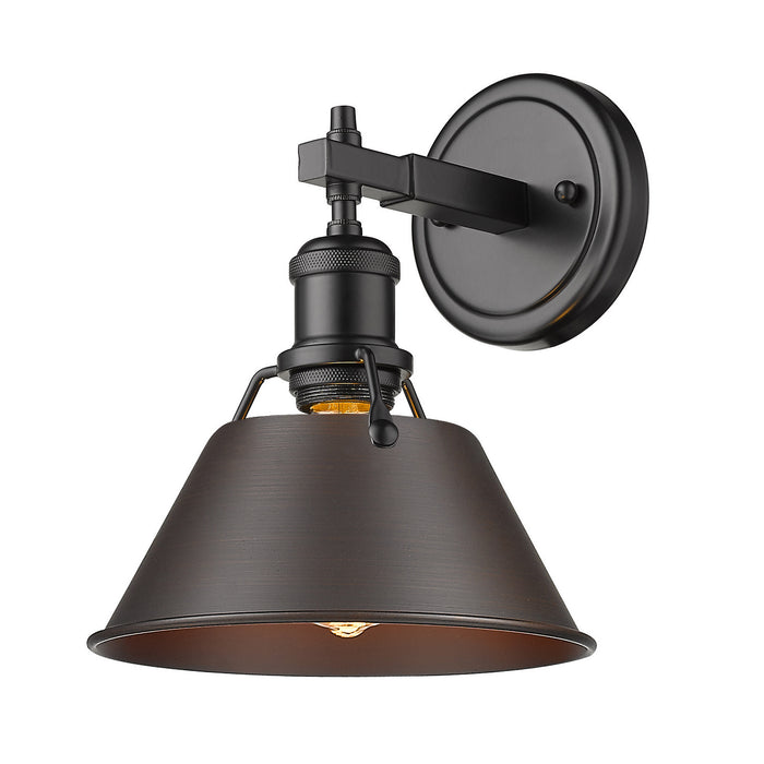Golden 3306-BA1 BLK-RBZ One Light Bath Vanity, Matte Black