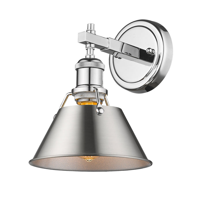Golden 3306-BA1 CH-PW One Light Bath Vanity, Chrome