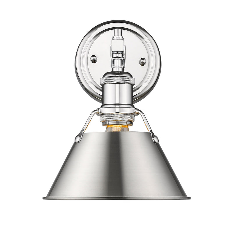 Golden 3306-BA1 CH-PW One Light Bath Vanity, Chrome