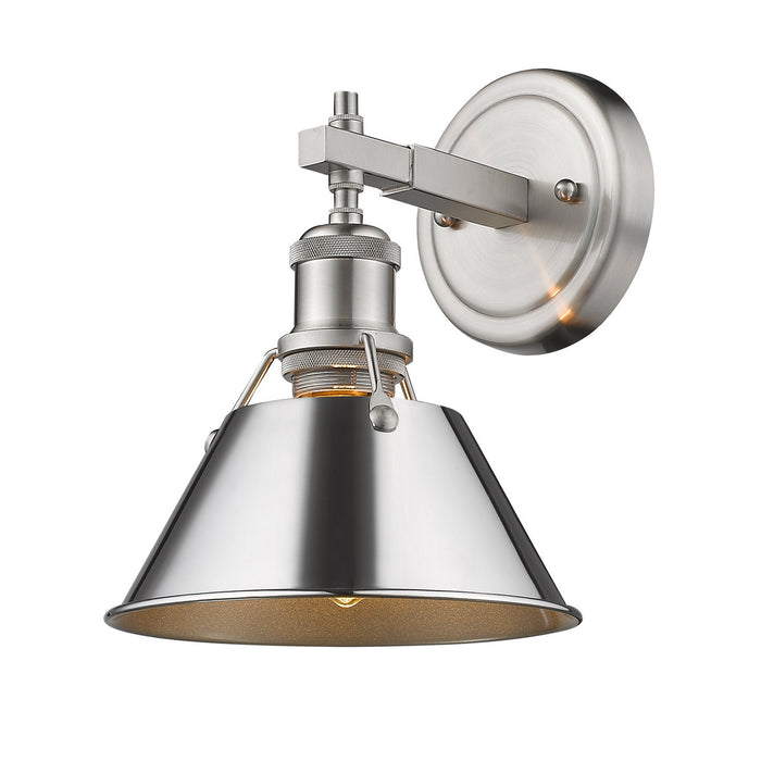 Golden 3306-BA1 PW-CH One Light Bath Vanity, Pewter