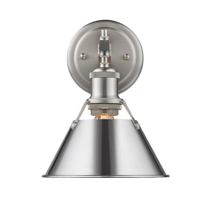 Golden 3306-BA1 PW-CH One Light Bath Vanity, Pewter