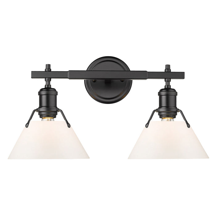 Golden 3306-BA2 BLK-OP Two Light Bath Vanity, Matte Black