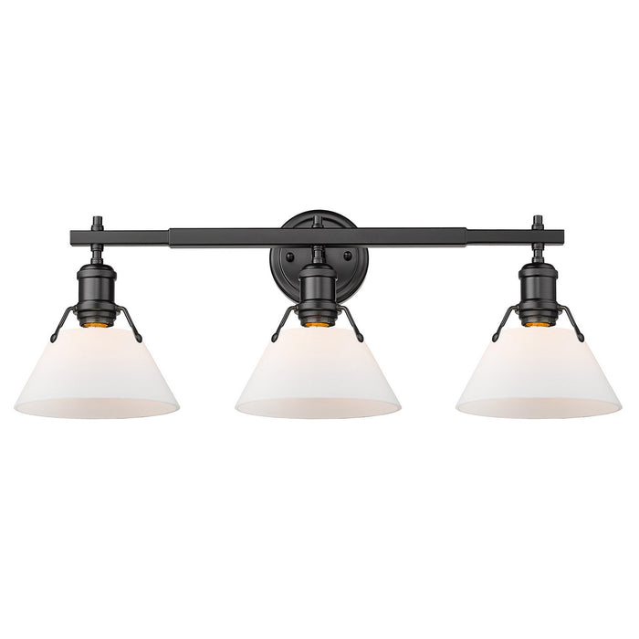 Golden 3306-BA3 BLK-OP Three Light Bath Vanity, Matte Black