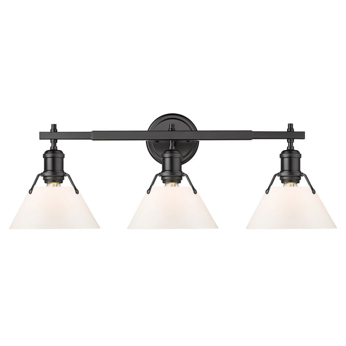 Golden 3306-BA3 BLK-OP Three Light Bath Vanity, Matte Black
