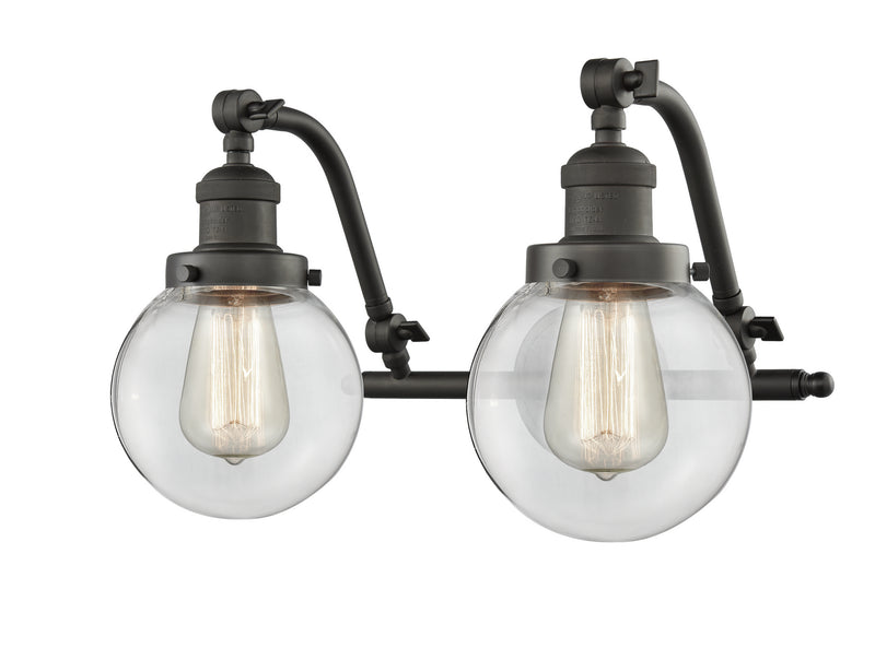 Innovations 515-2W-OB-G202-6 Two Light Bath Vanity, Oil Rubbed Bronze