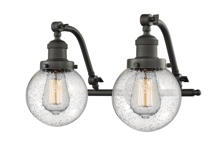 Innovations 515-2W-OB-G204-6 Two Light Bath Vanity, Oil Rubbed Bronze