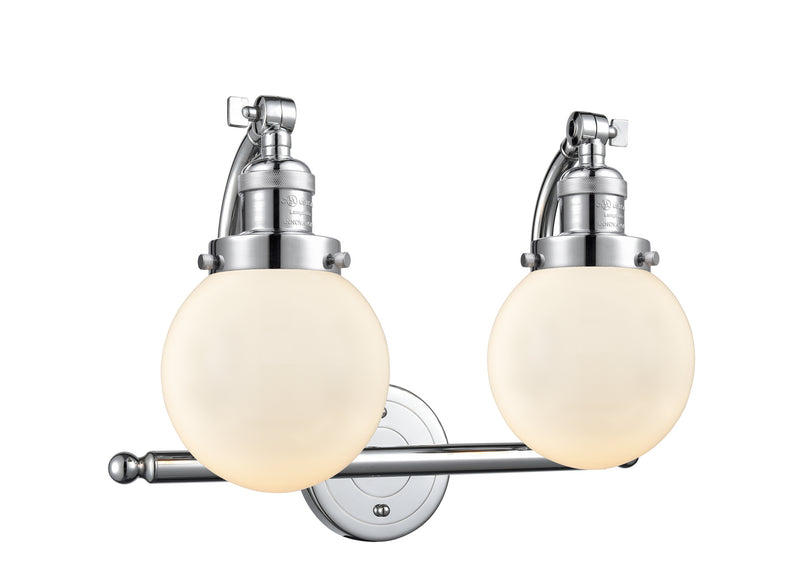 Innovations 515-2W-PC-G201-6 Two Light Bath Vanity, Polished Chrome