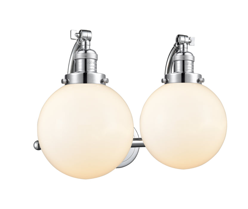 Innovations 515-2W-PC-G201-8 Two Light Bath Vanity, Polished Chrome