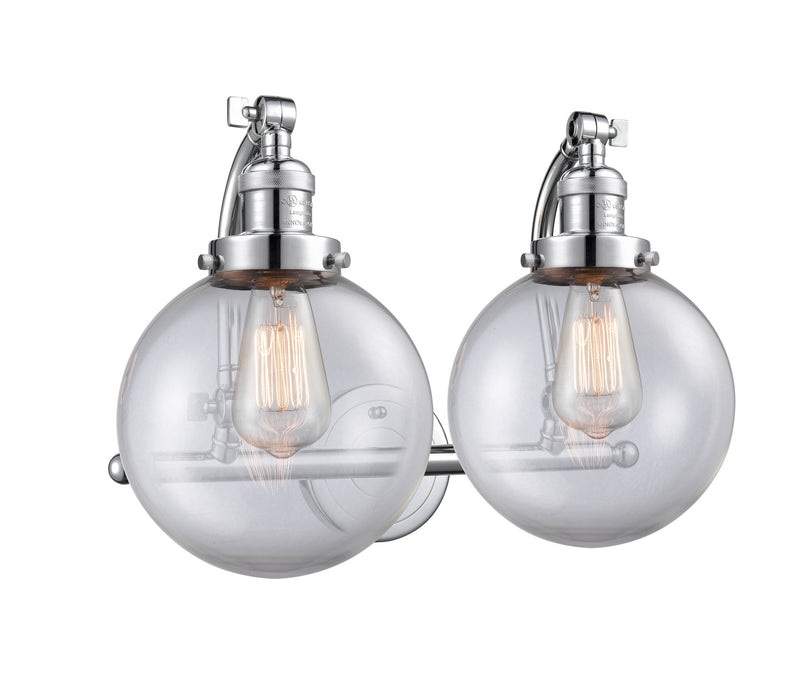 Innovations 515-2W-PC-G202-8 Two Light Bath Vanity, Polished Chrome