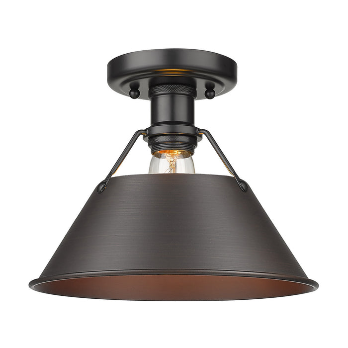 Golden 3306-FM BLK-RBZ One Light Flush Mount, Matte Black
