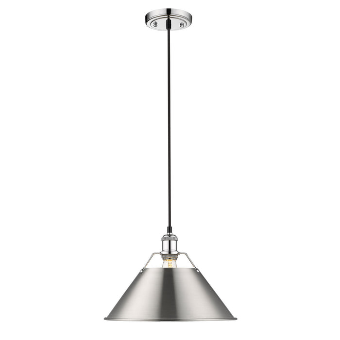 Golden 3306-L CH-PW One Light Pendant, Chrome