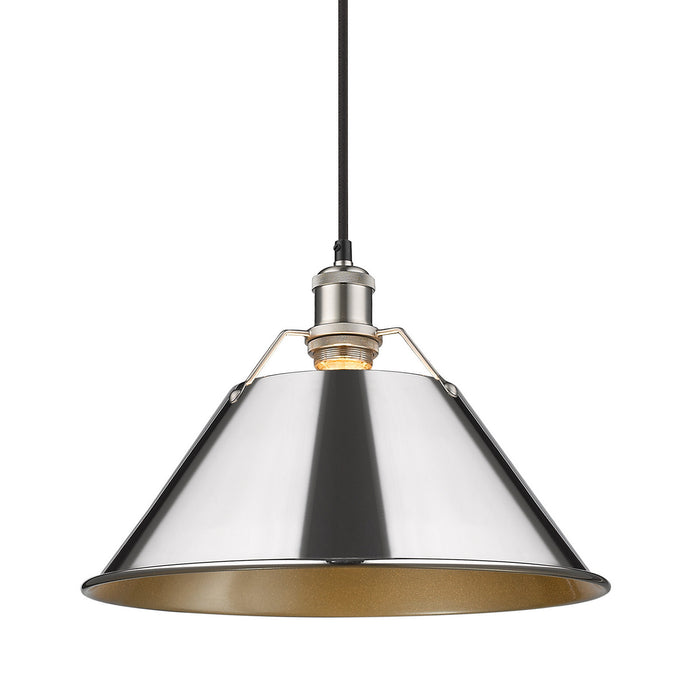 Golden 3306-L PW-CH One Light Pendant, Pewter