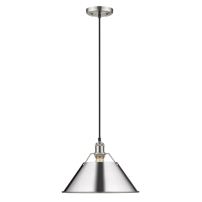Golden 3306-L PW-CH One Light Pendant, Pewter