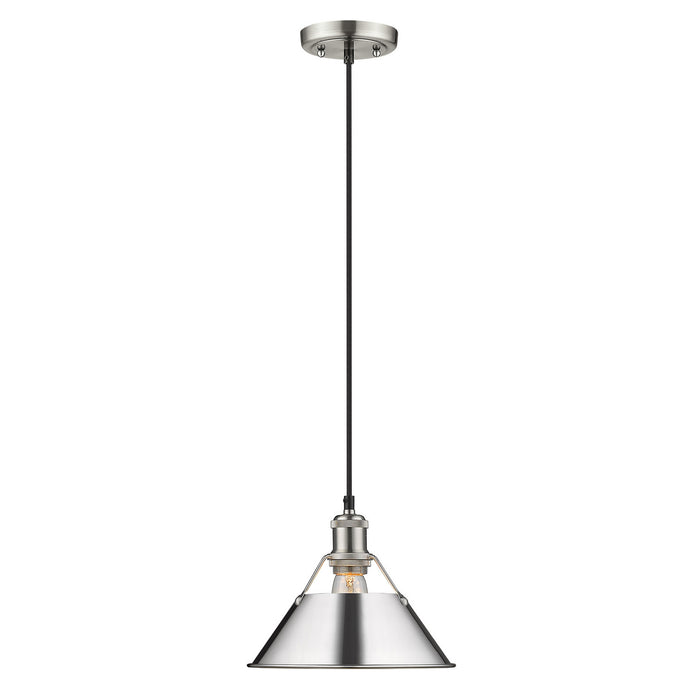 Golden 3306-M PW-CH One Light Pendant, Pewter