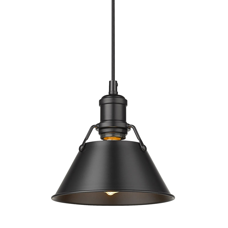 Golden 3306-S BLK-BLK One Light Mini Pendant, Matte Black