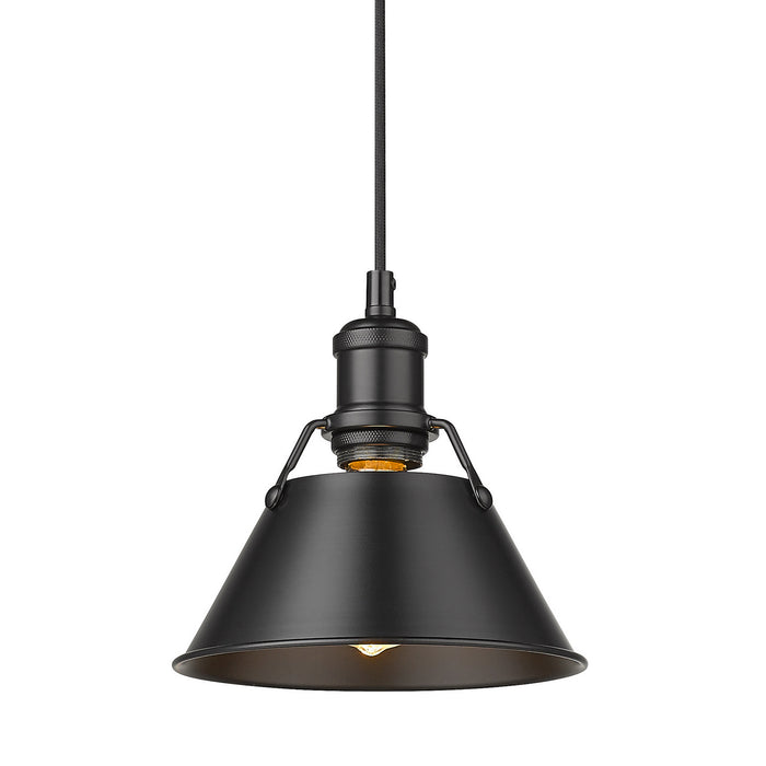 Golden 3306-S BLK-BLK One Light Mini Pendant, Matte Black