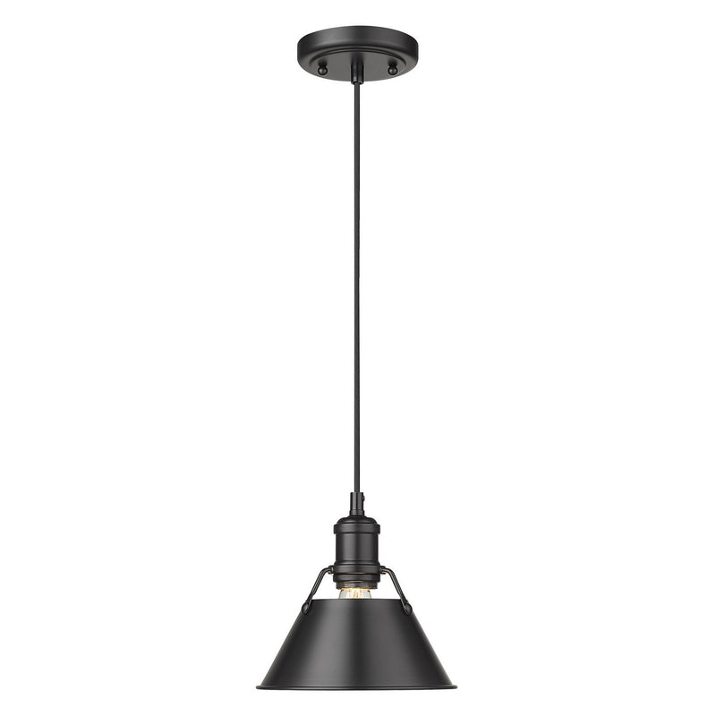 Golden 3306-S BLK-BLK One Light Mini Pendant, Matte Black