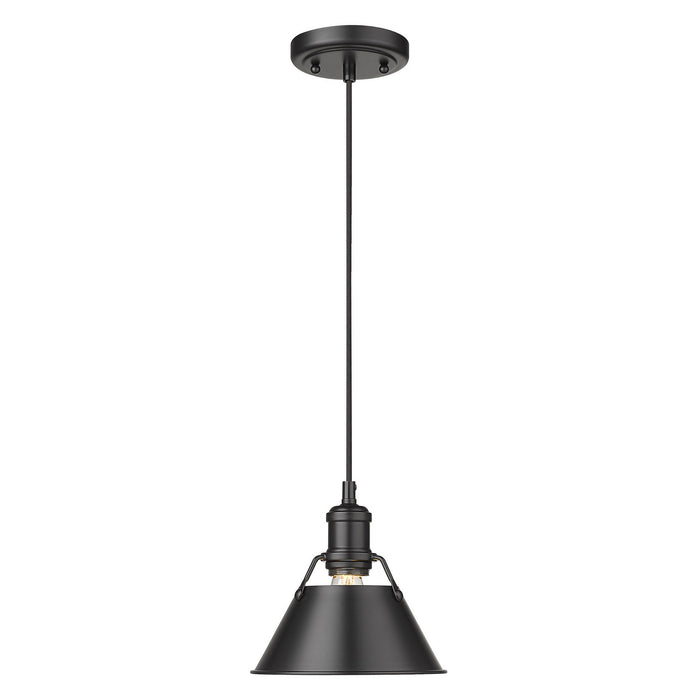 Golden 3306-S BLK-BLK One Light Mini Pendant, Matte Black