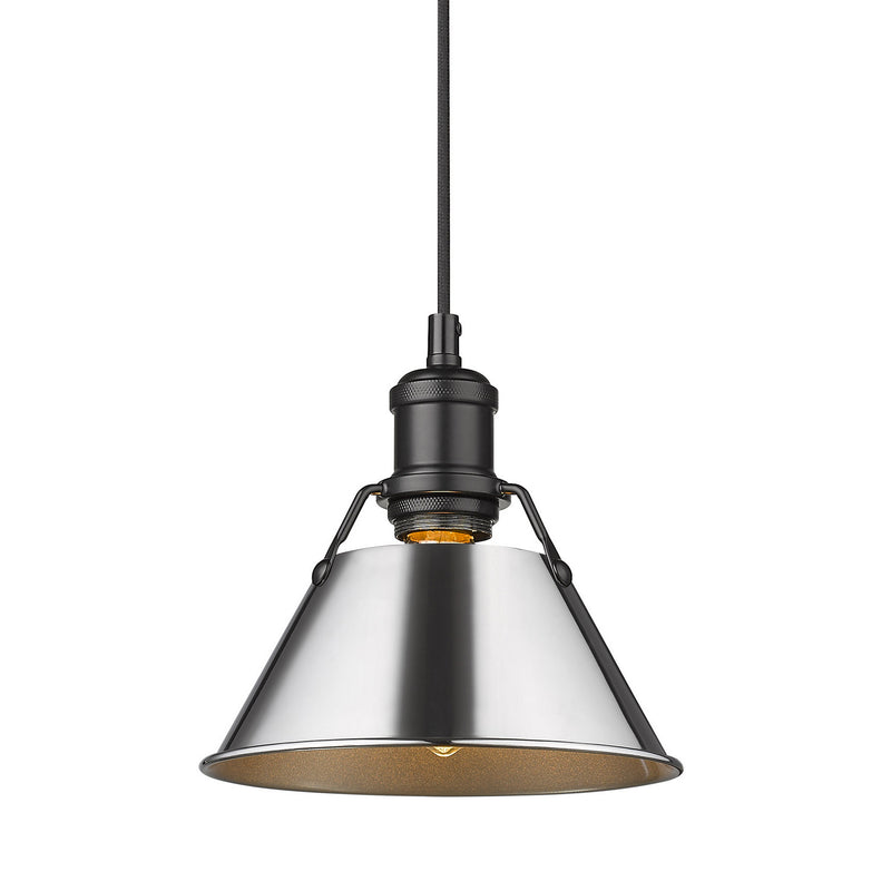 Golden 3306-S BLK-CH One Light Mini Pendant, Matte Black