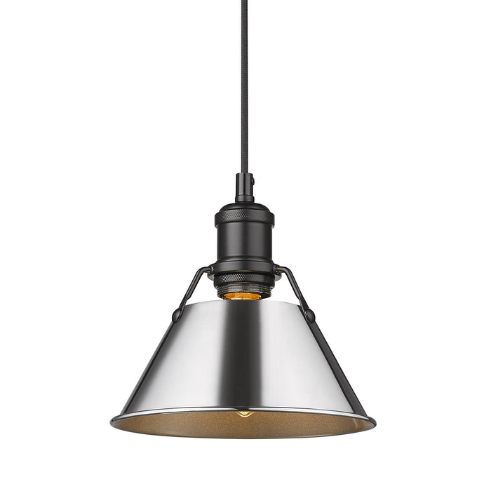Golden 3306-S BLK-CH One Light Mini Pendant, Matte Black