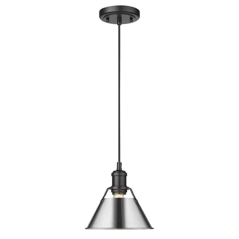 Golden 3306-S BLK-CH One Light Mini Pendant, Matte Black