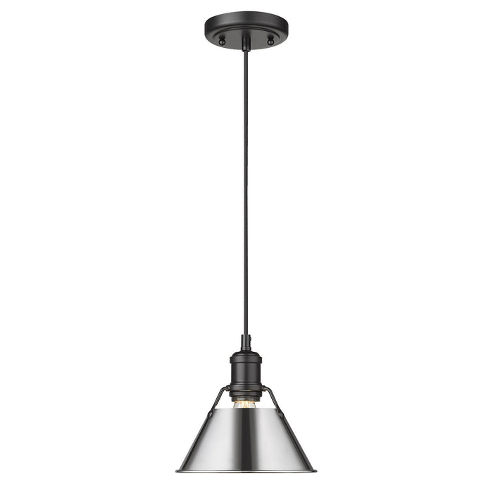 Golden 3306-S BLK-CH One Light Mini Pendant, Matte Black