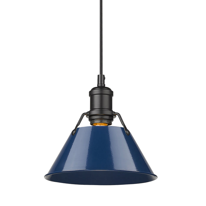 Golden 3306-S BLK-NVY One Light Mini Pendant, Matte Black