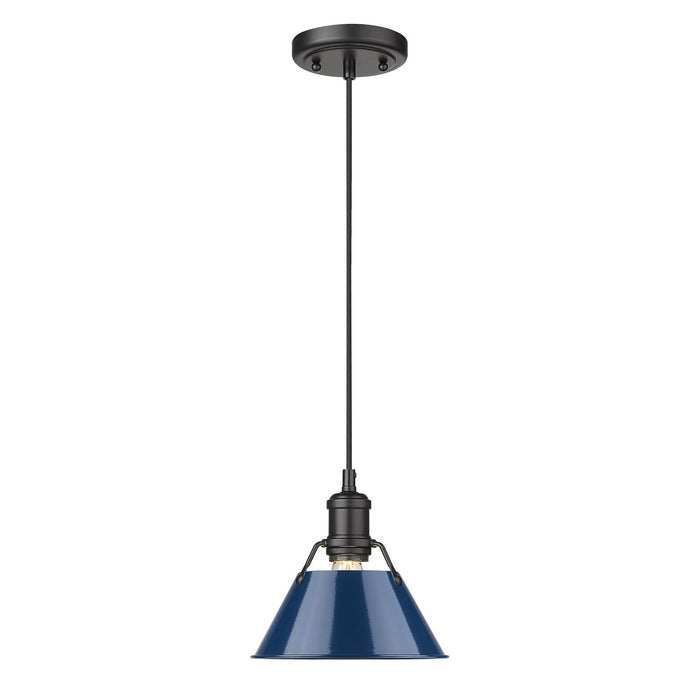 Golden 3306-S BLK-NVY One Light Mini Pendant, Matte Black