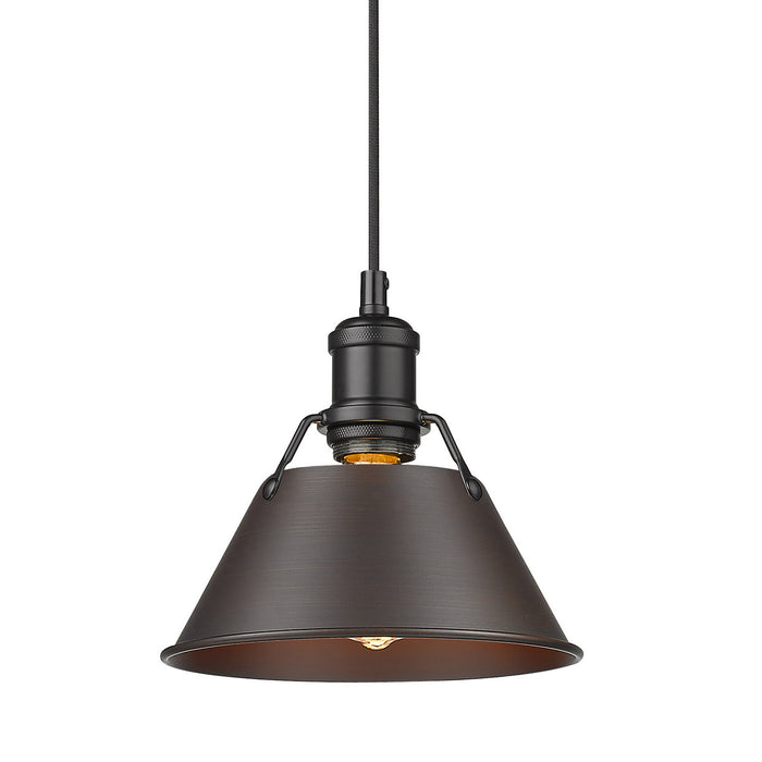 Golden 3306-S BLK-RBZ One Light Mini Pendant, Matte Black